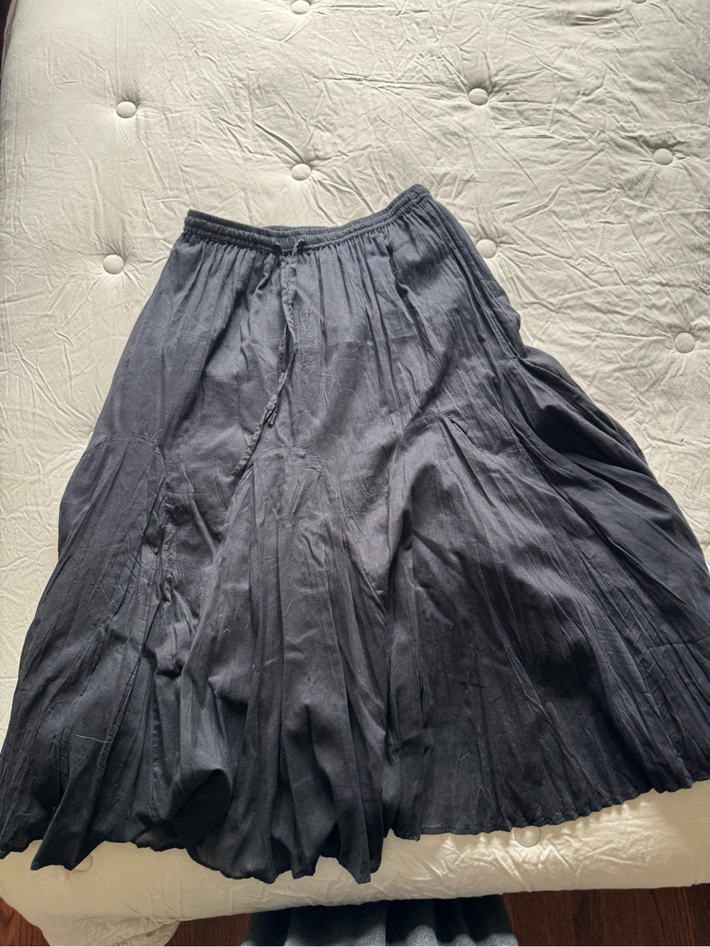 Women’s Black Maxi Skirt with Elastic Waist